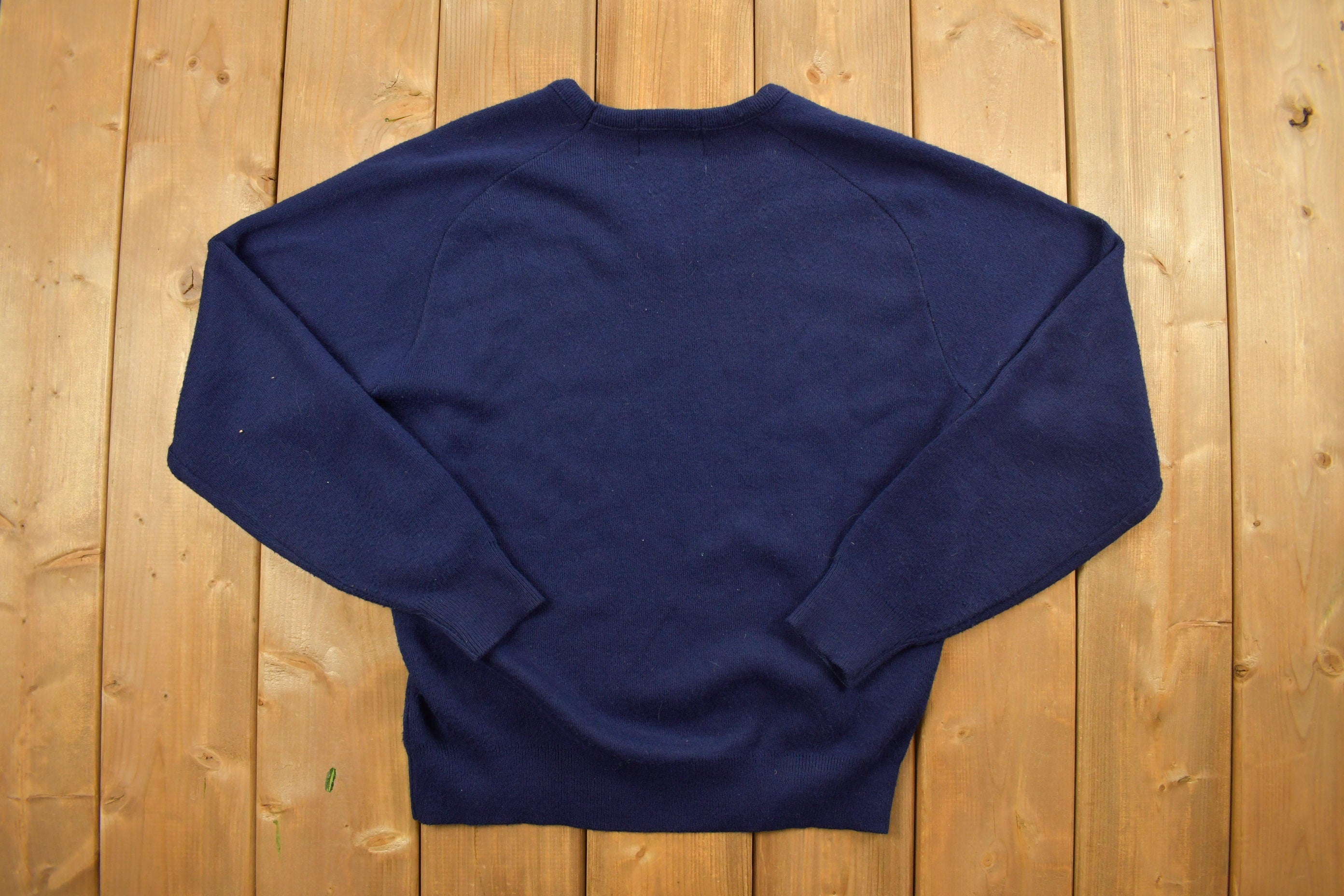 Vintage 1990s Antigua Sailing Boat Embroidered V-Neck Knit Sweater