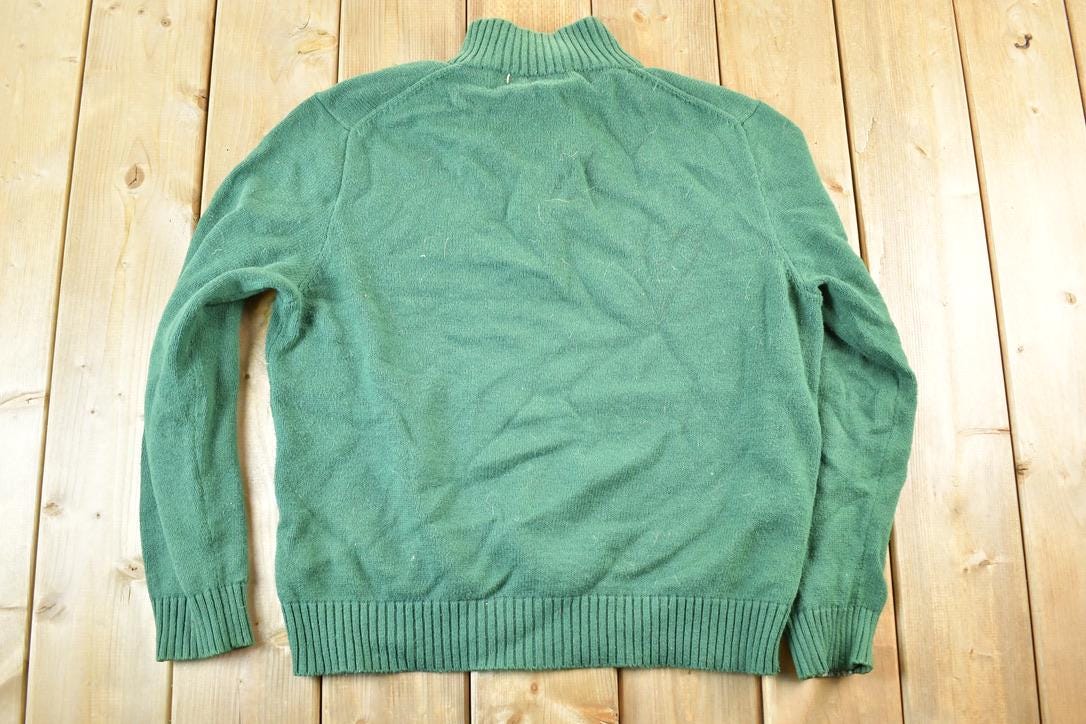 Vintage 1990s Polo Ralph Lauren Knit Crewneck Zip Up Sweater Mens L