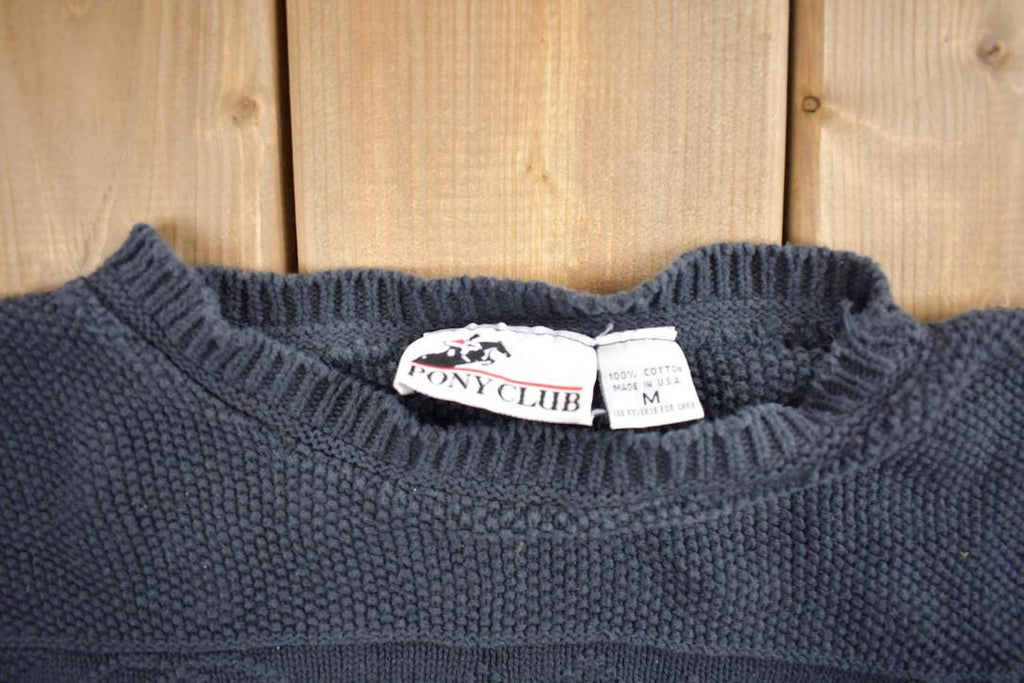 Vintage 1990s Pony Club Knit Crewneck Sweater Made In USA