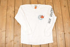 Vintage 1990s Pirana Joe Aruba Sleeve Text Graphic Print Long Sleeve T Shirt Mens L