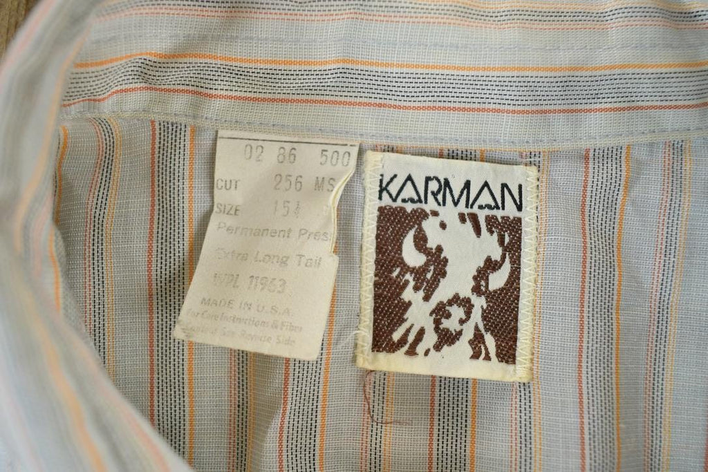 Vintage 1980s Karman Striped Button Up Shirt Mens L