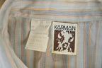 Vintage 1980s Karman Striped Button Up Shirt Mens L