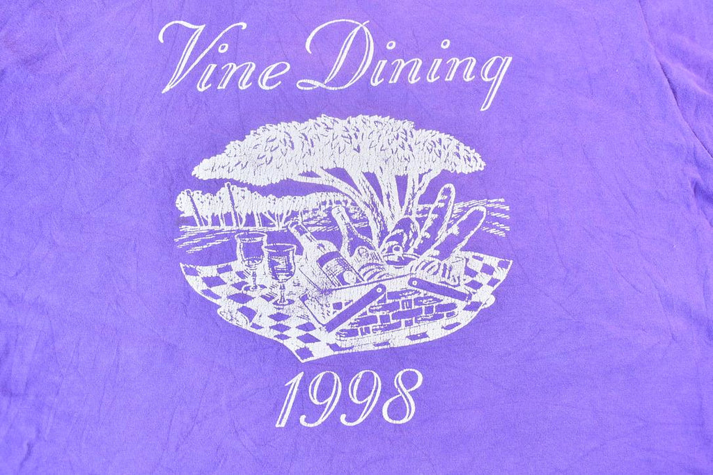 Vintage 1998 Vine Dining Single Stitch Picnic Graphic T-Shirt