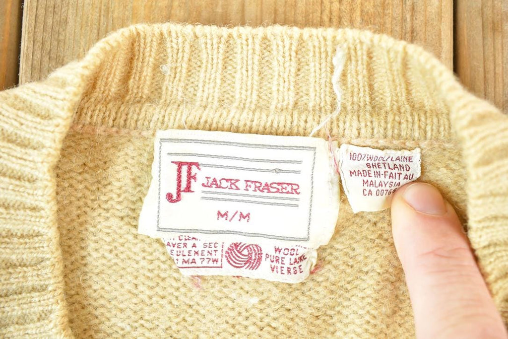 Vintage 1950s Jack Fraser Wool Cable Knit Sweater Vest Mens S