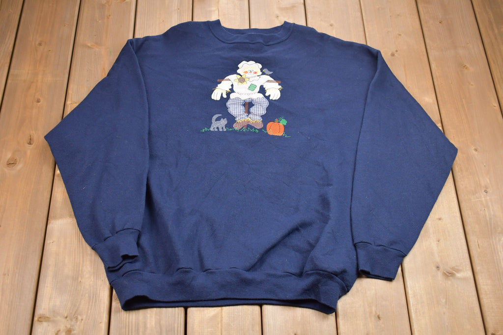 Vintage 1990s Happy Scarecrow Crewneck Sweatshirt