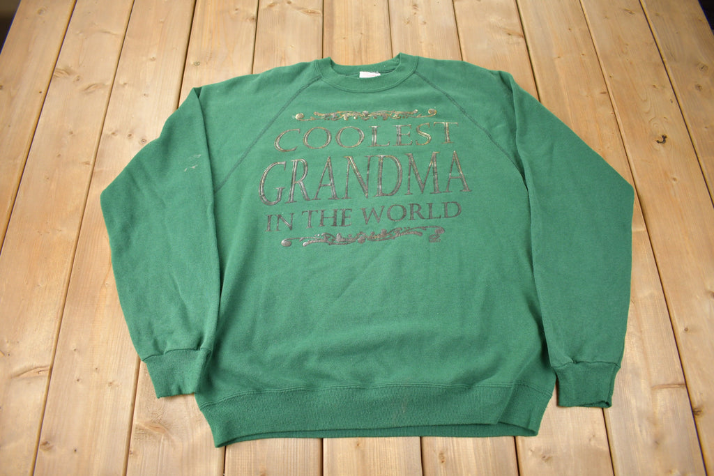 Vintage 1990s Coolest Grandma In The World Crewneck Sweatshirt Made In USA