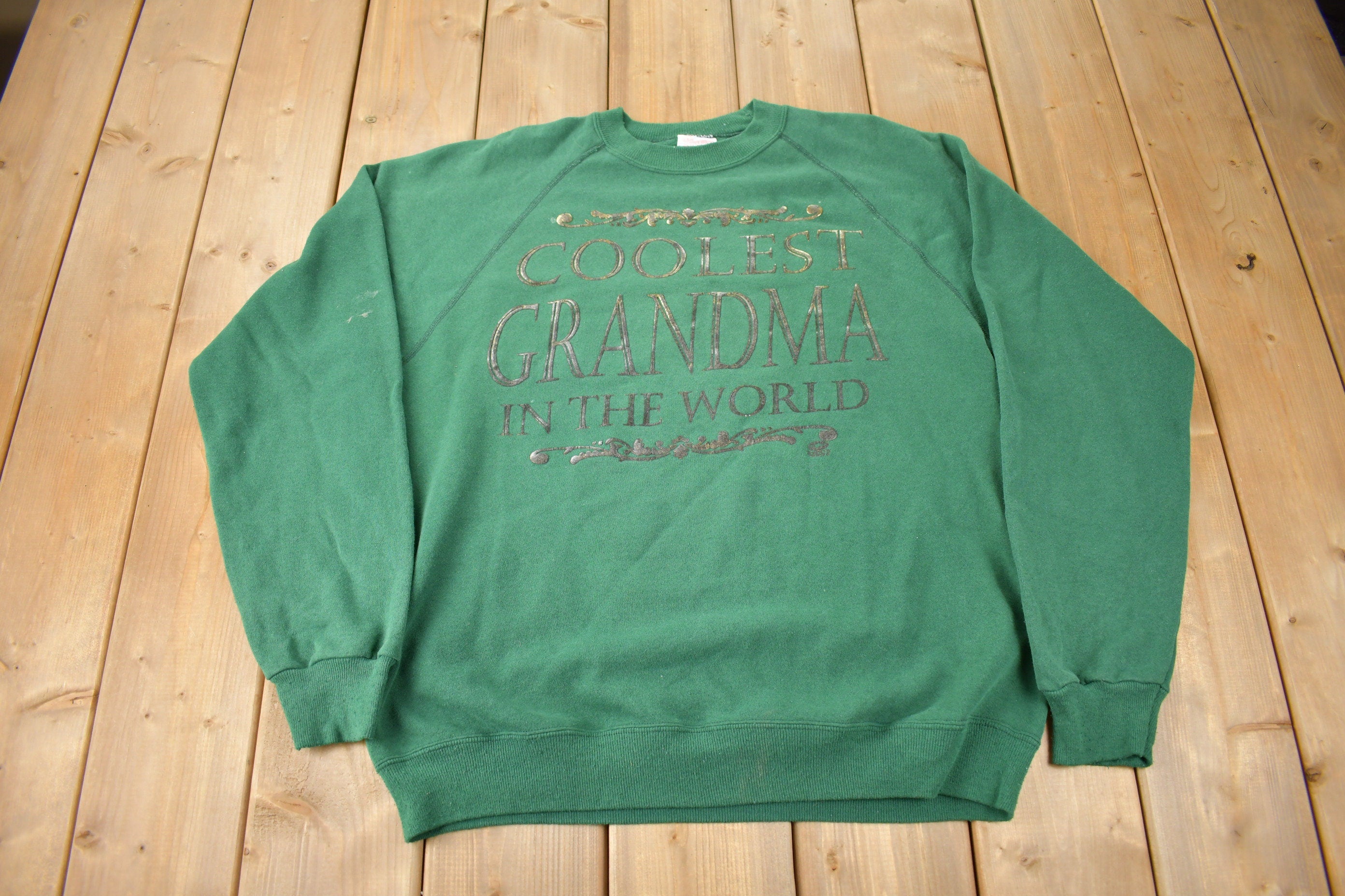 Vintage 1990s Coolest Grandma In The World Crewneck Sweatshirt Made In USA