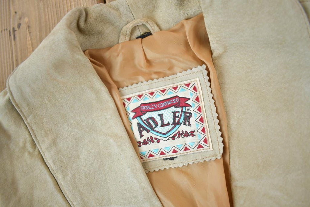Vintage 1990s Adler Beige Suede Fringe Jacket