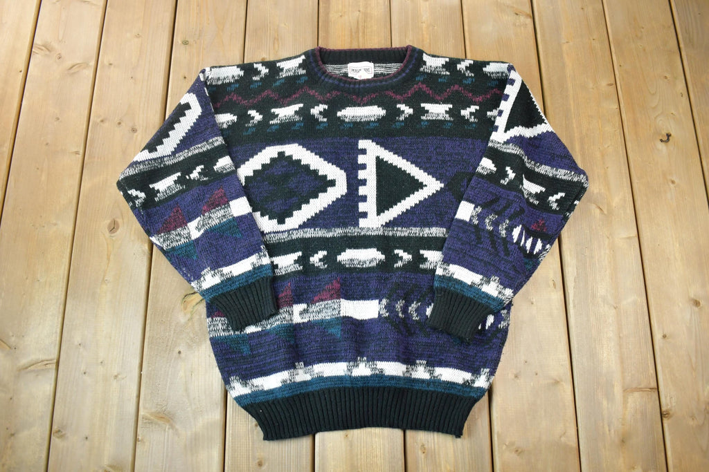 Vintage 1990s Perspective Knit Crewneck Sweater