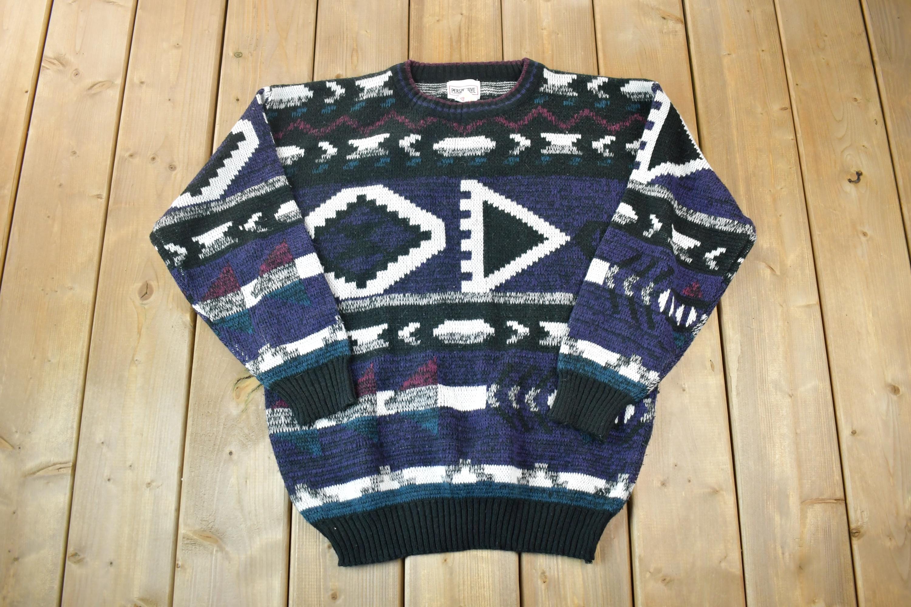 Vintage 1990s Perspective Knit Crewneck Sweater