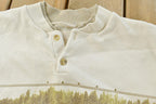 Vintage 1990's Forest Print Henley Sweatshirt – All Over Nature Wildlife Trees