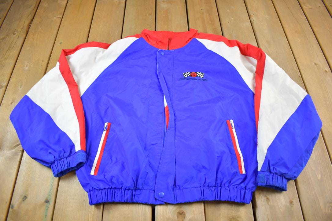 Vintage 1990s GOODYEAR Johnson Industries Motorsports Embroidered Racing Jacket