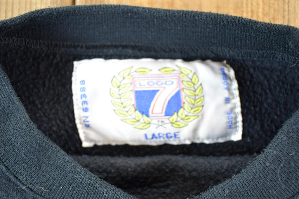 Vintage 1990s Logo 7 Muskegon Lumberjacks Hockey Crewneck Sweatshirt Mens L