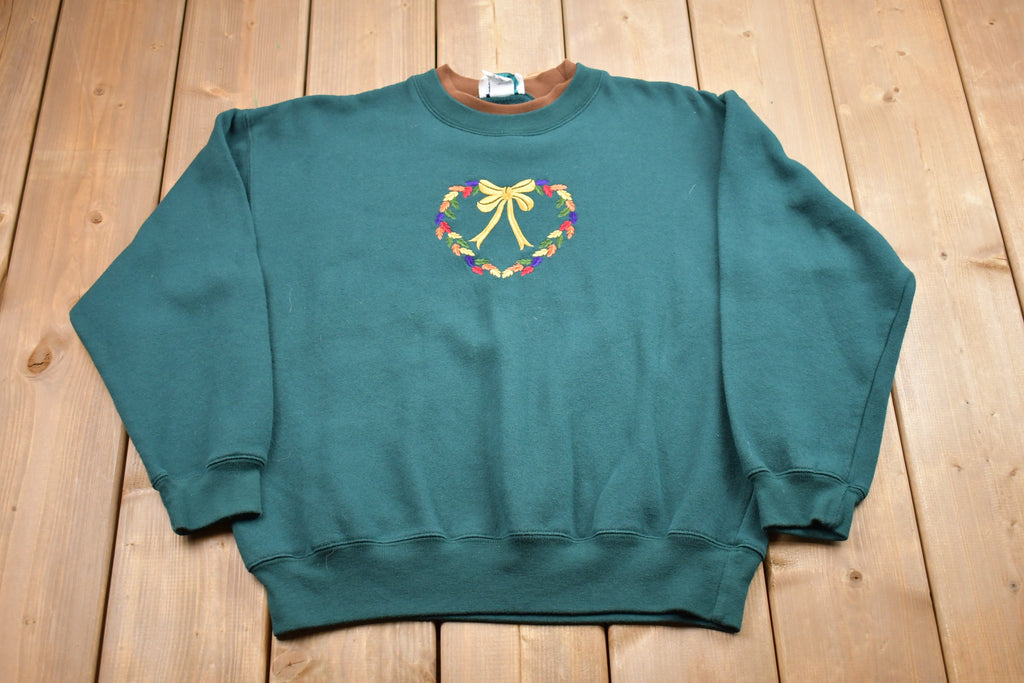 Vintage 1990s Ribbon Embroidered Crewneck