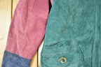 Vintage 1990s Ada Colour Block Leather Boho Rock Jacket Made In USA