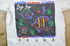 Vintage 1990s Aruba Colourful Fish Souvenir T-Shirt