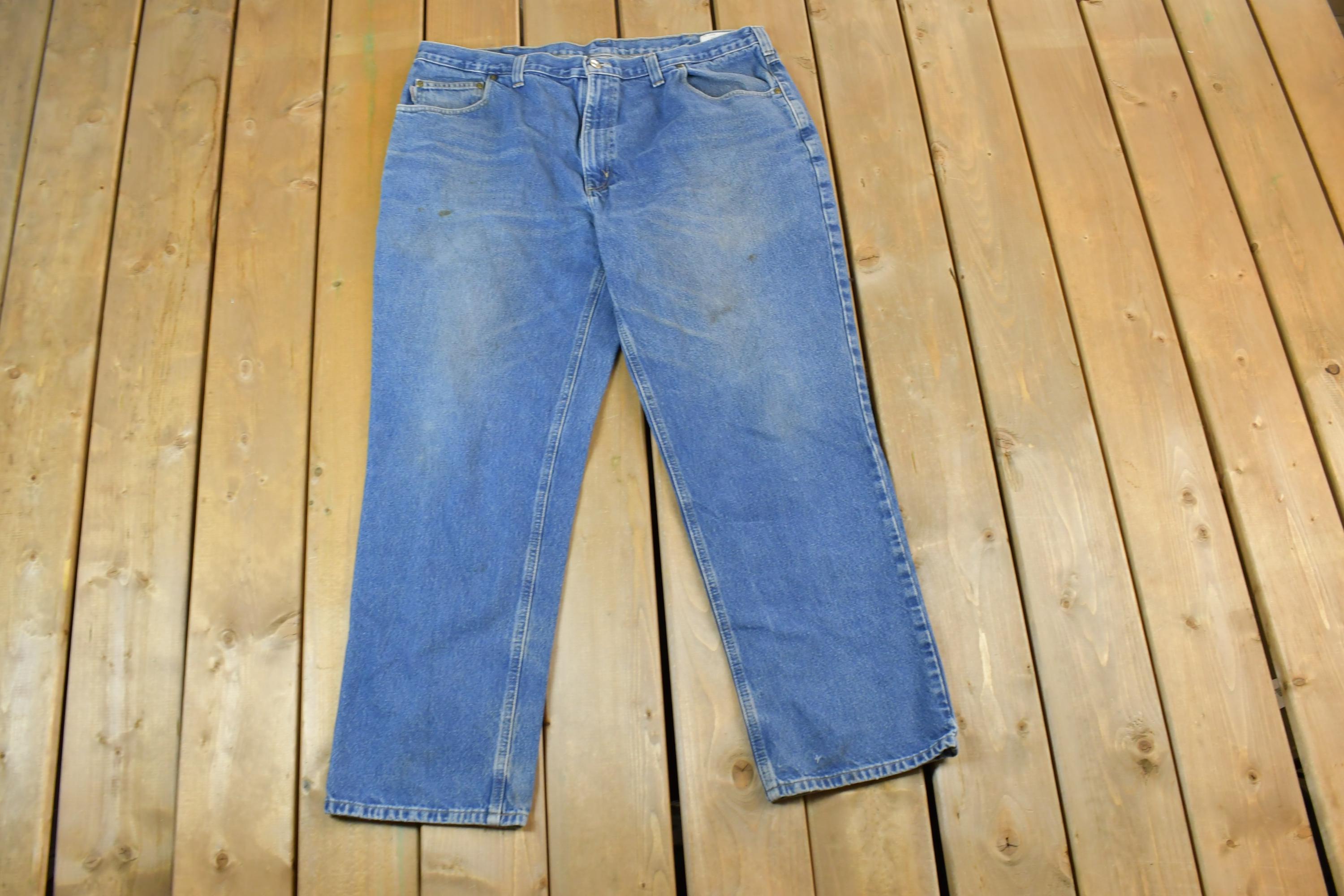 Vintage 1990s Carhartt Work Denim Jeans Size 42x32