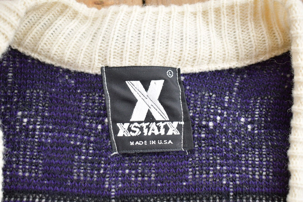 Vintage 1990s Xstatx Knitted Patterned Cardigan Sweater