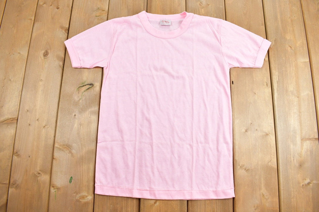 Vintage 1990s Blank Pink Ringer T-Shirt