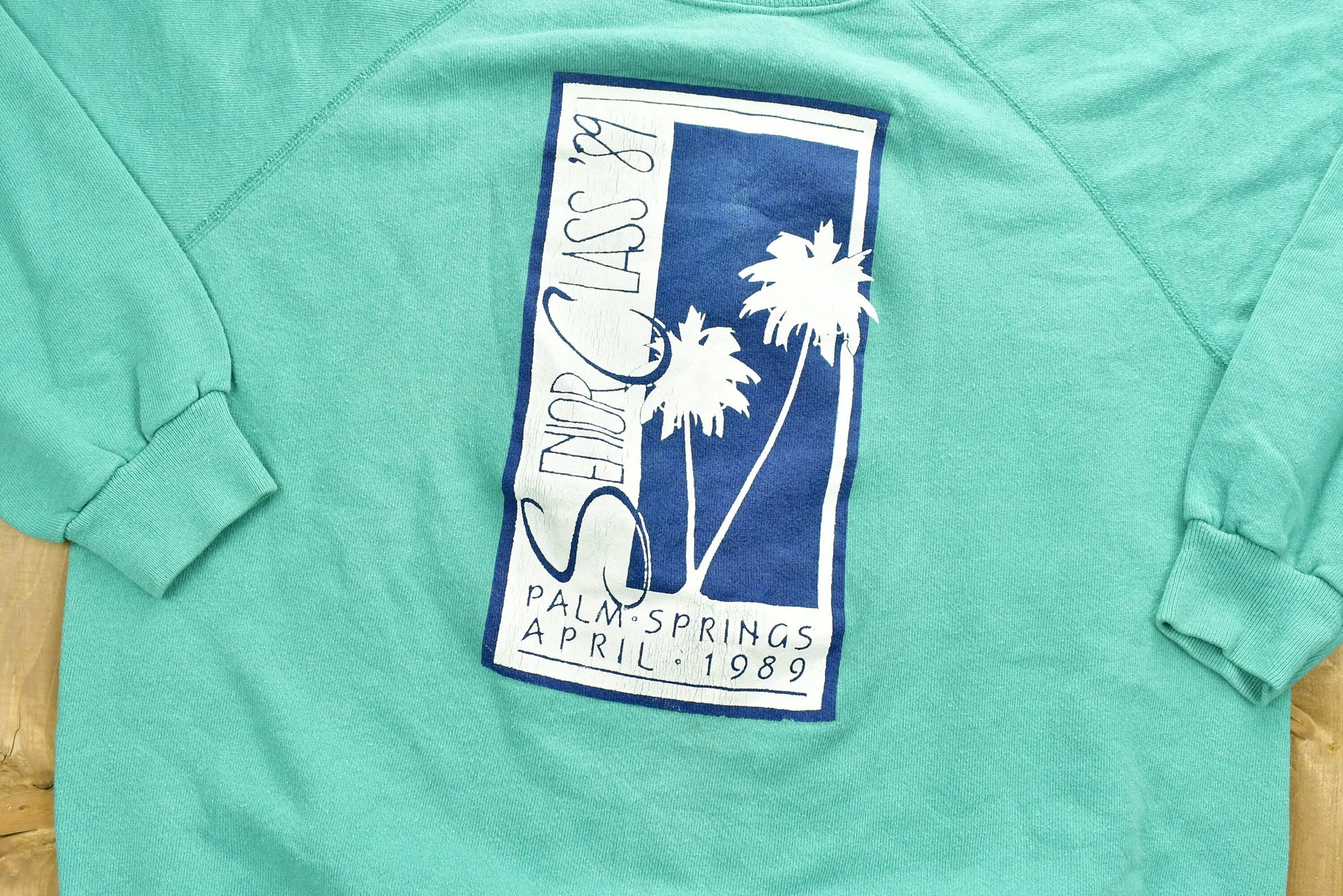 Vintage 1989 Palm Springs Senior Class Raglan Crewneck Sweatshirt / 80s Crewneck / Souvenir / Made In USA / Travel And Tourism