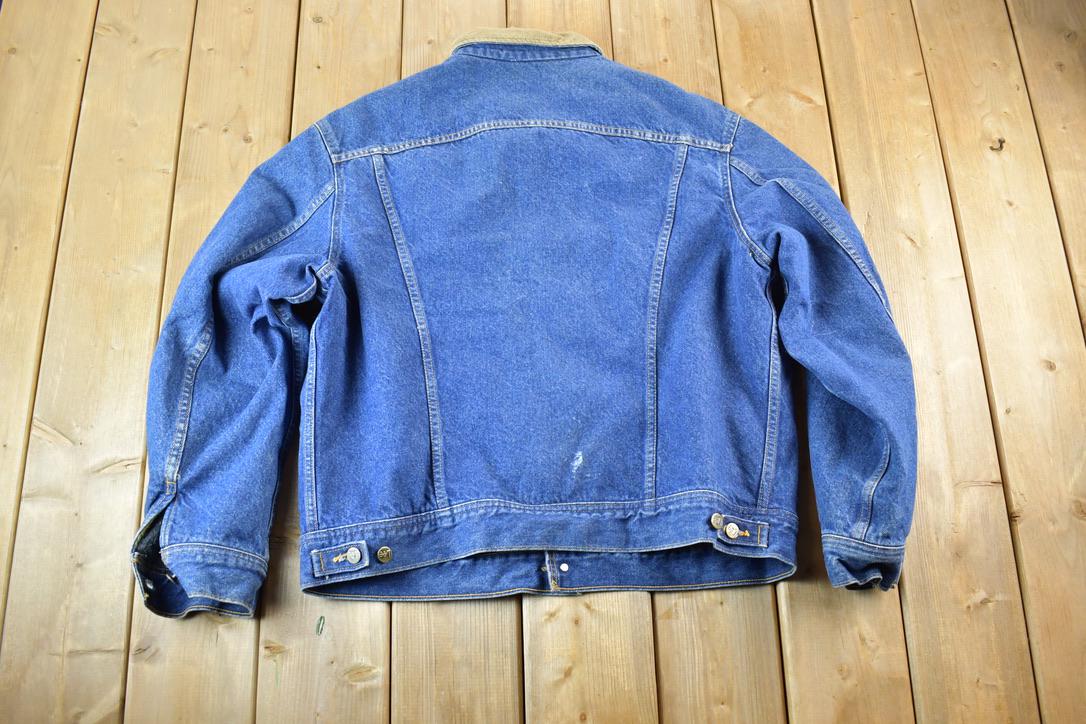 Vintage 1970s Lee Storm Riders Lined Jean Jacket / Vintage Denim / Streetwear / Blanket Lined / True Vintage / Denim Jacket
