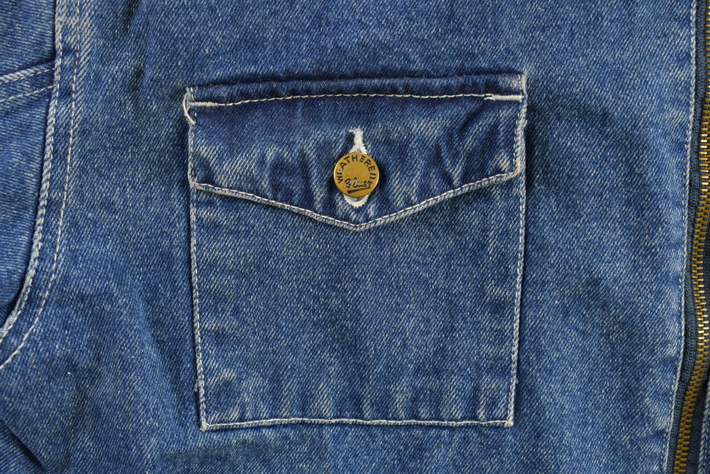 Vintage 1990s Weathered Blues Outerwear Sherpa Lined Denim Jacket