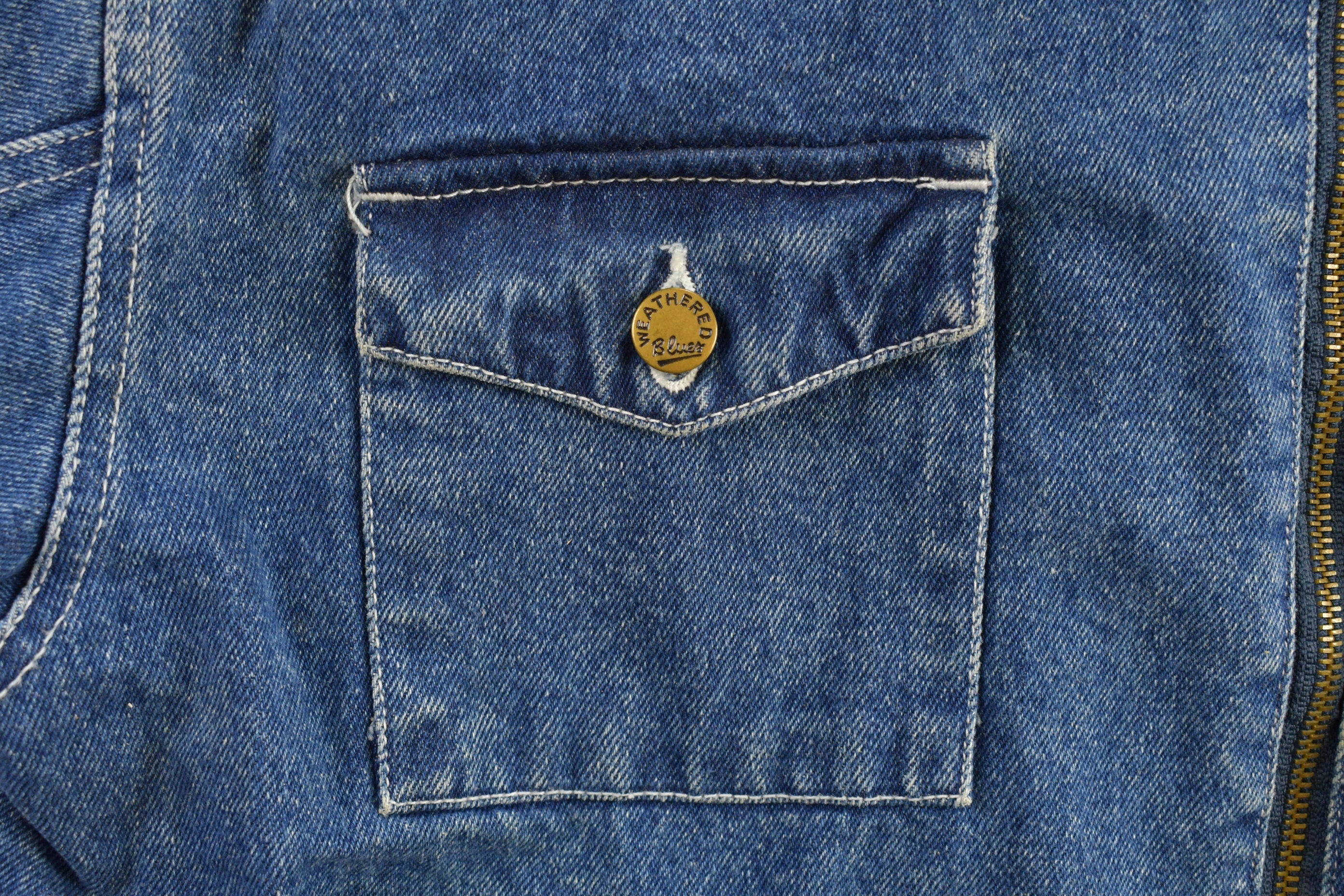 Vintage 1990s Weathered Blues Outerwear Sherpa Lined Denim Jacket