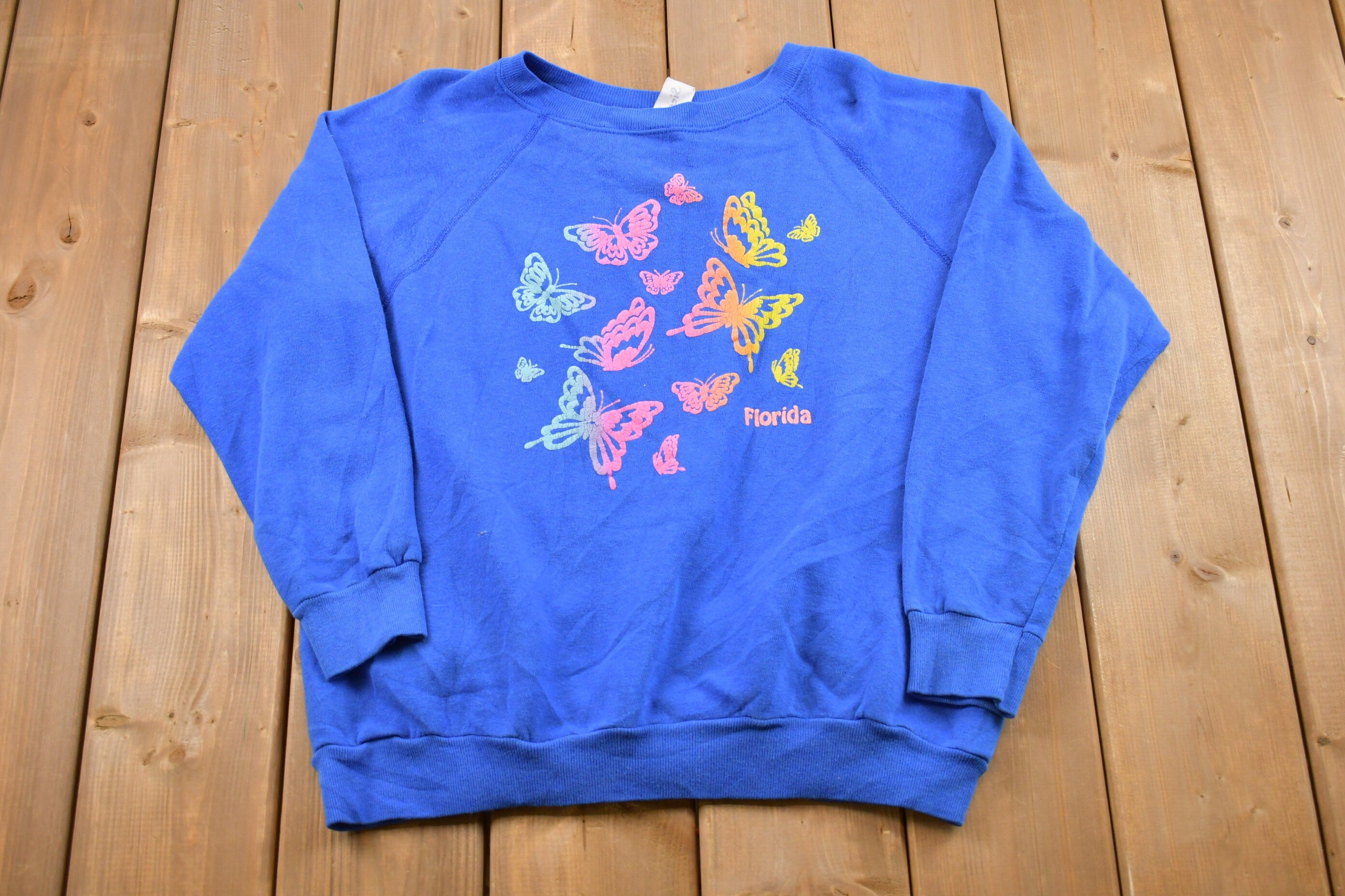Vintage 1980s Florida Butterfly Crewneck Sweatshirt