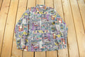 Vintage 1980s Functionals All Over Print Abstract Button Up Shirt Women's M