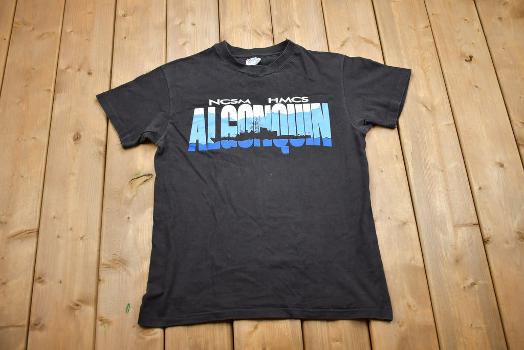 Vintage 1990s HMCS Algonquin Graphic T-Shirt  NCSM  Canadian Military  Single Stitch  90s Graphic Tee  Naval  Army  Naval Ship