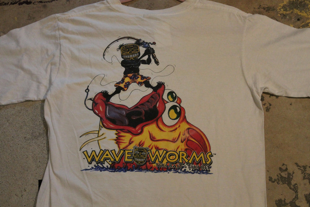 Vintage 1990s Wave Worms Tiki Bait T-Shirt