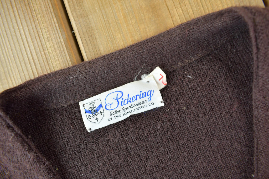 Vintage 1980s Pickering Knit Cardigan Sweater /