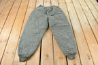 Vintage 1990s Military Quilted Green Liner Flyers Pants Men's 22 x 27.5 / 90s Army Pants / American Vintage / Made in USA