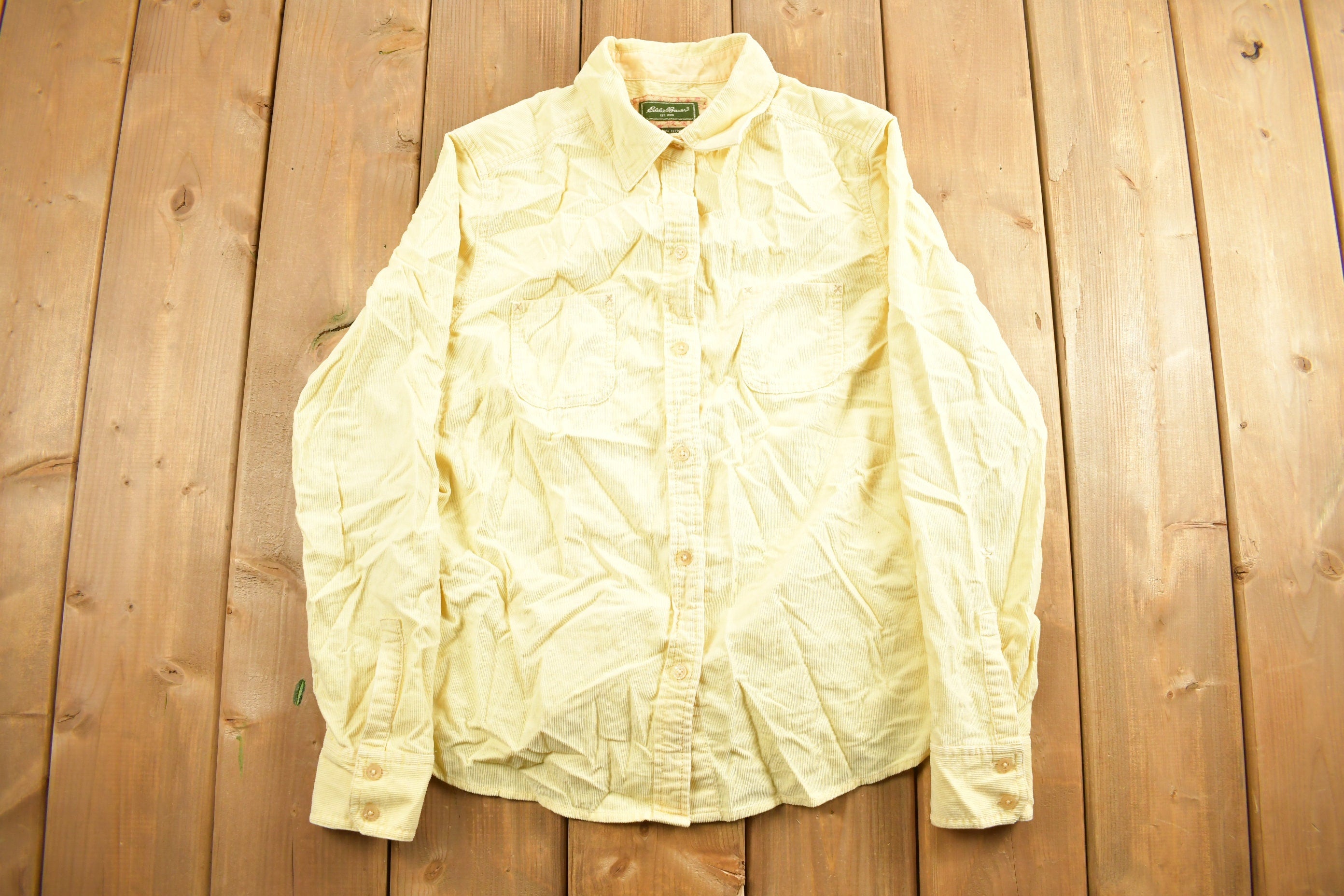 Vintage 1990s Corduroy Eddie Bauer Womens Button Up Shirt