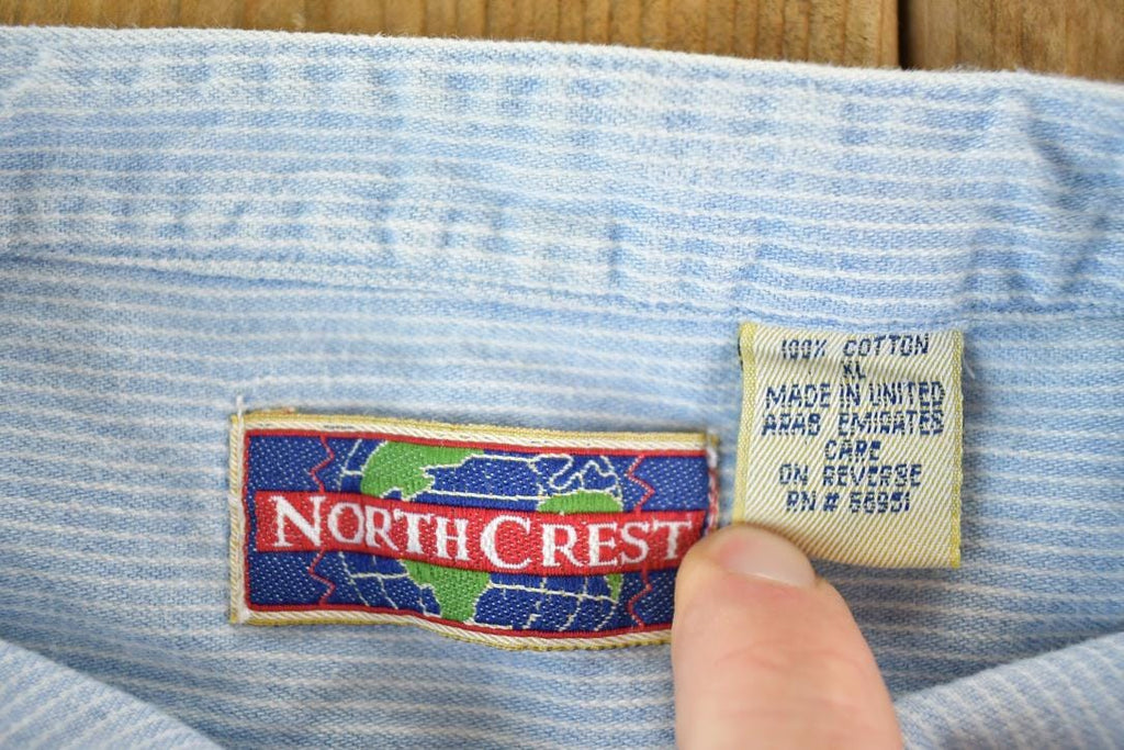 Vintage 1990s Northcrest Striped Button Up Shirt Mens L