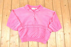 Vintage 1990s G Casuals Quarter Button Collared Crewneck Sweatshirt Women's L