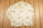 Vintage 1970s College Town AOP Floral Fancy Button Up Shirt Women's M