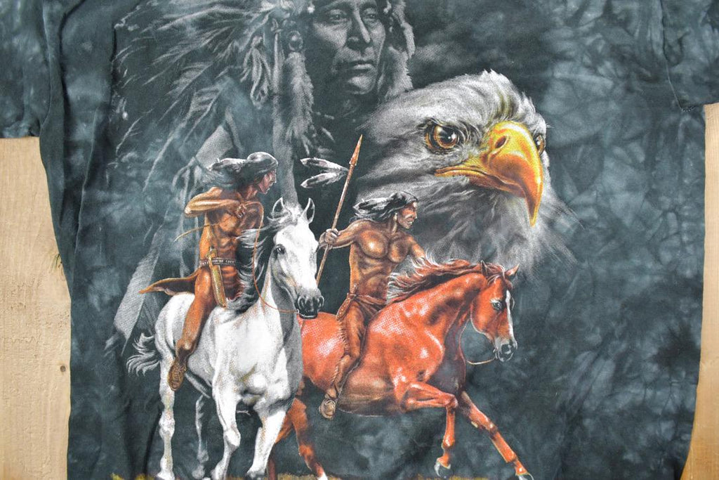 Vintage 1990s Horses In Battle Spirit Graphic T-Shirt