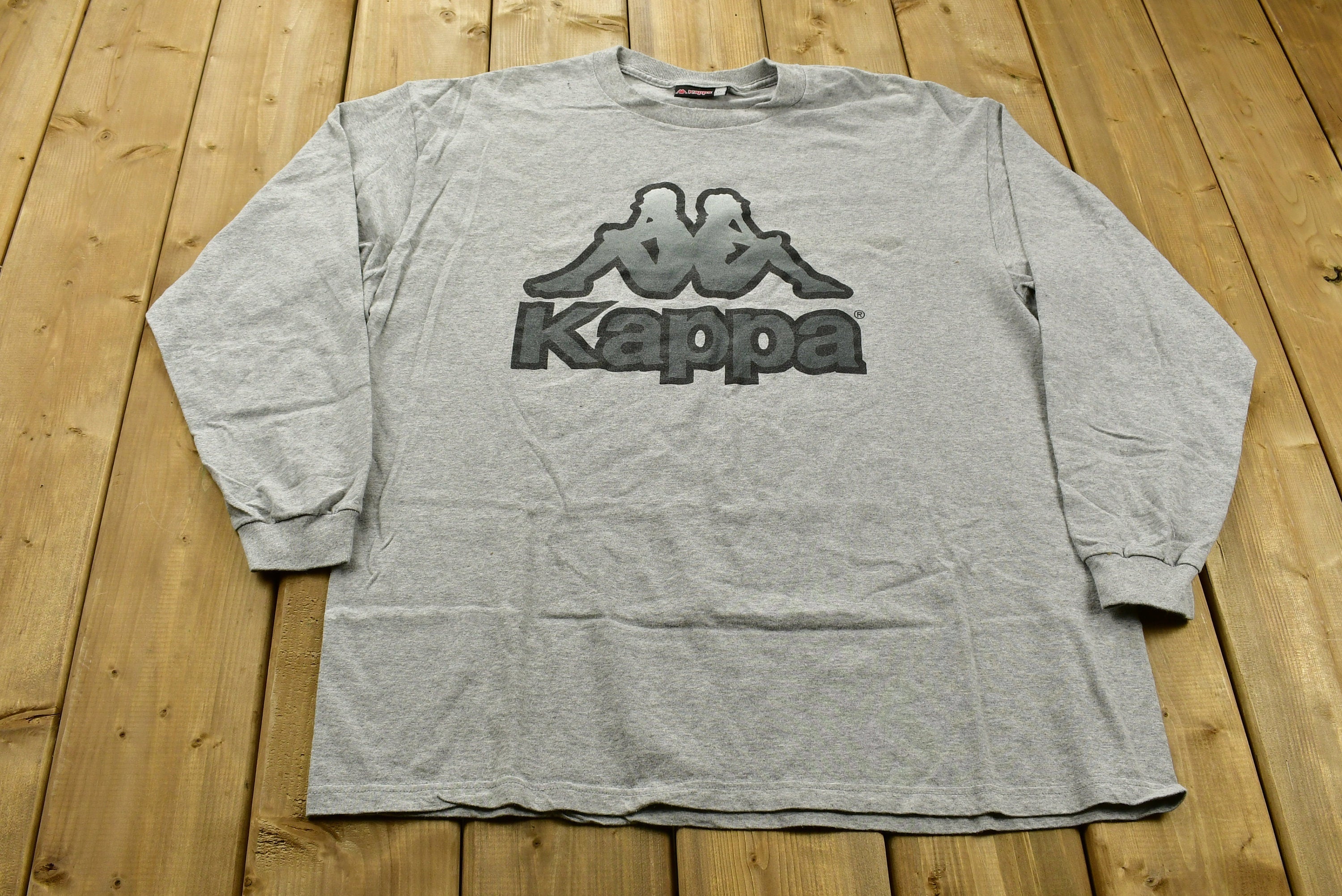 1990s Kappa Heather Grey Long Sleeve T-Shirt