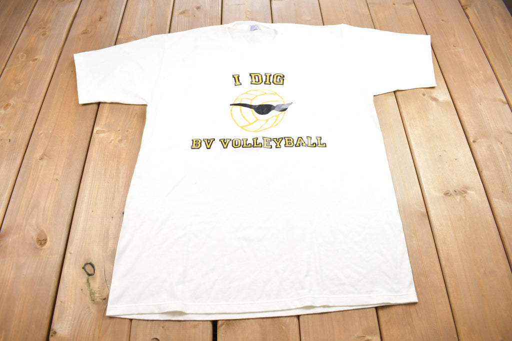 Vintage 1990s "I Dig Volleyball" Graphic Jerzees T Shirt