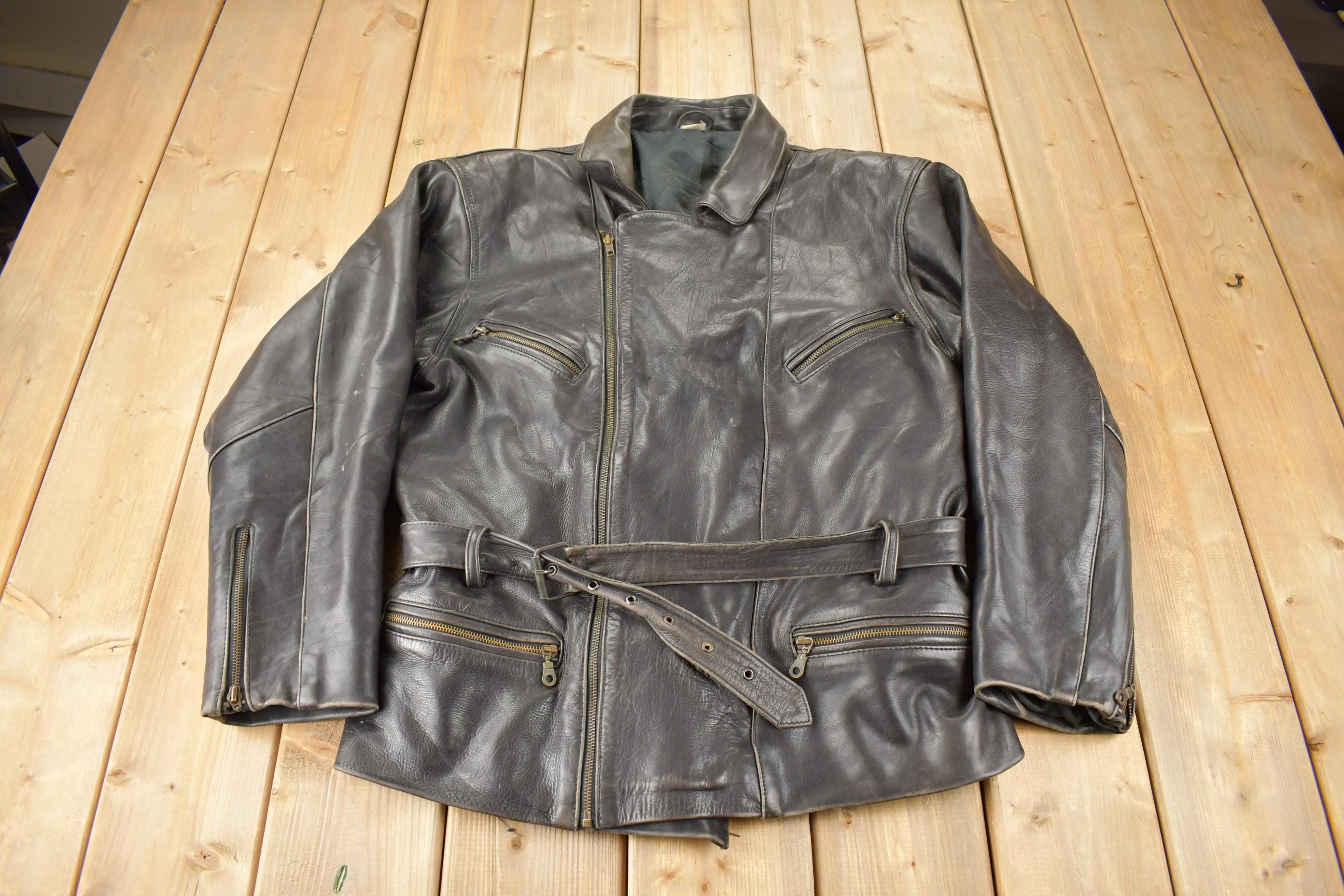 Vintage 1980sDark Brown Genuine Leather Women's Coat Size XL