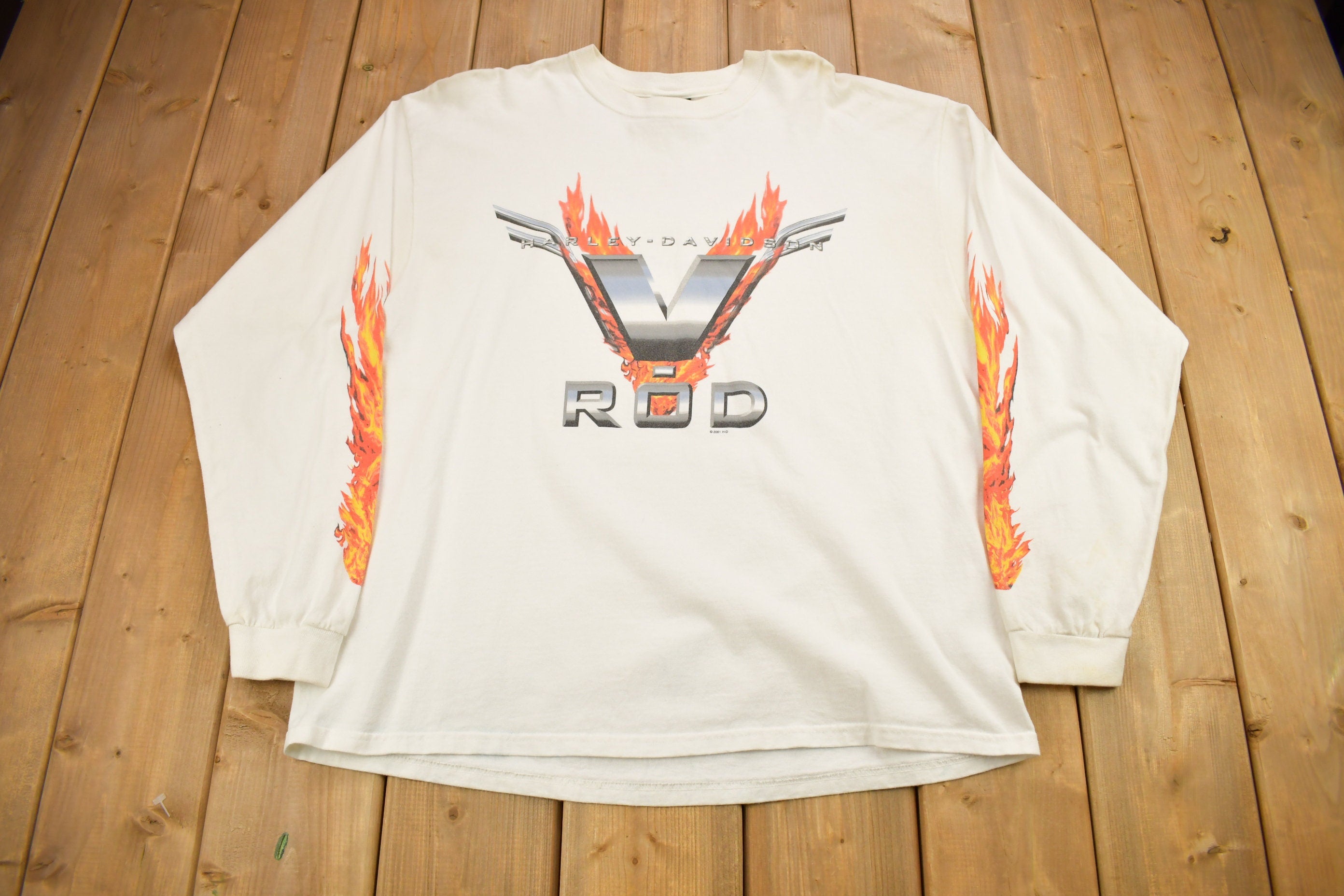 Vintage 2001 White's Harley Davidson Motorcycles PA Long Sleeve T-Shirt