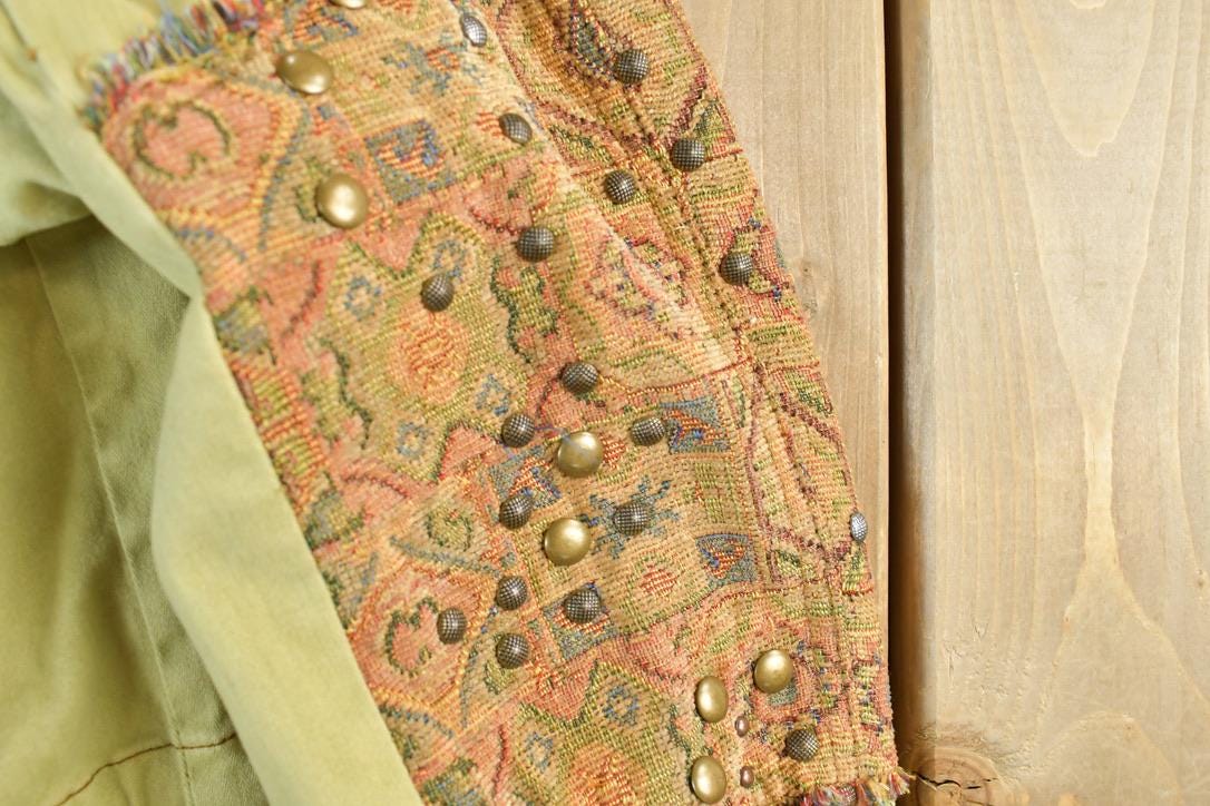 Vintage 1990s Free People Light Embroidered Oversized Jacket