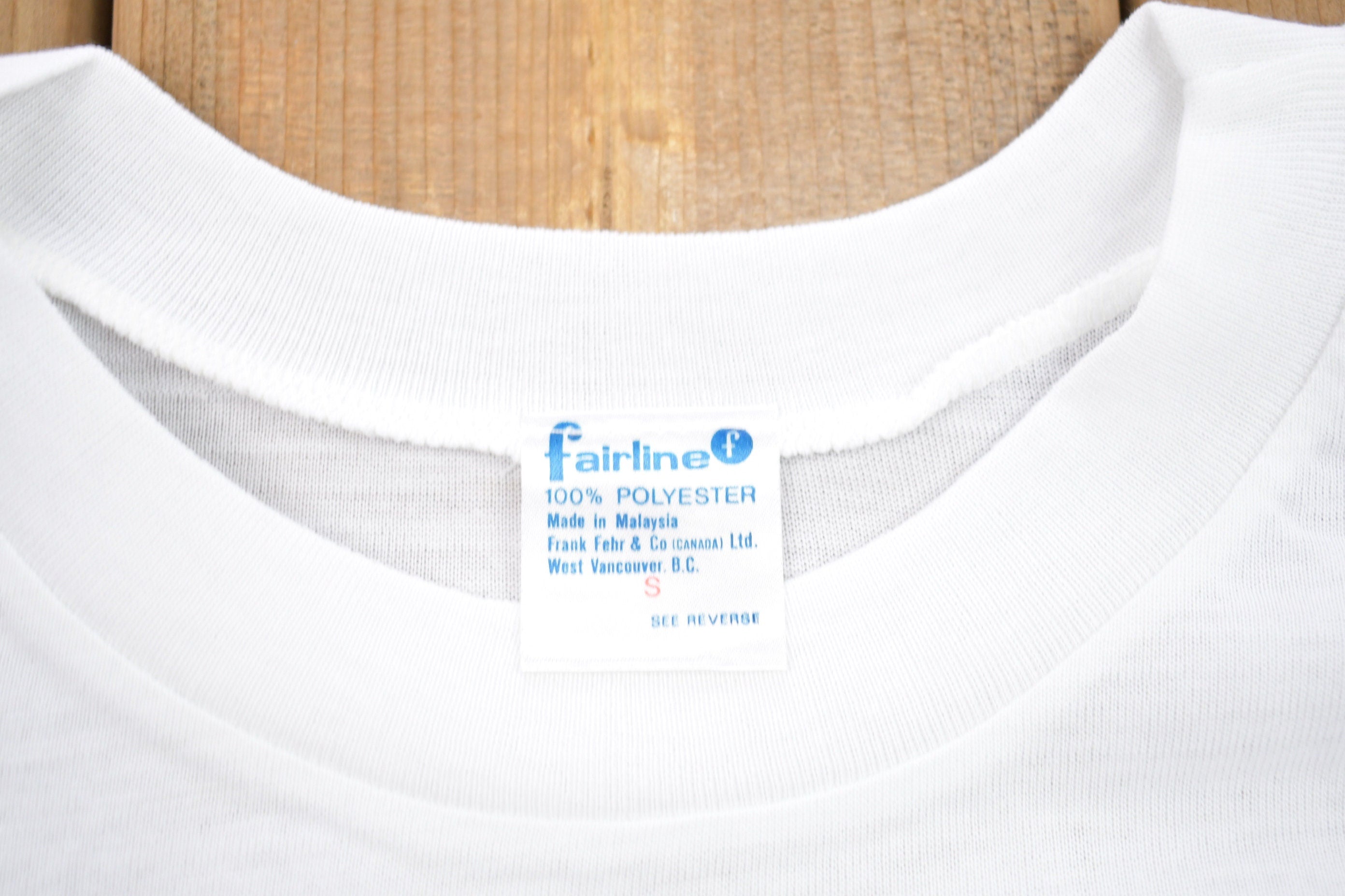 Vintage 1970s Fairline White Long Sleeve T-Shirt
