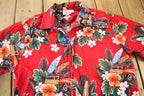 Vintage 1980s Hawaii Beach Theme Button Up Shirt
