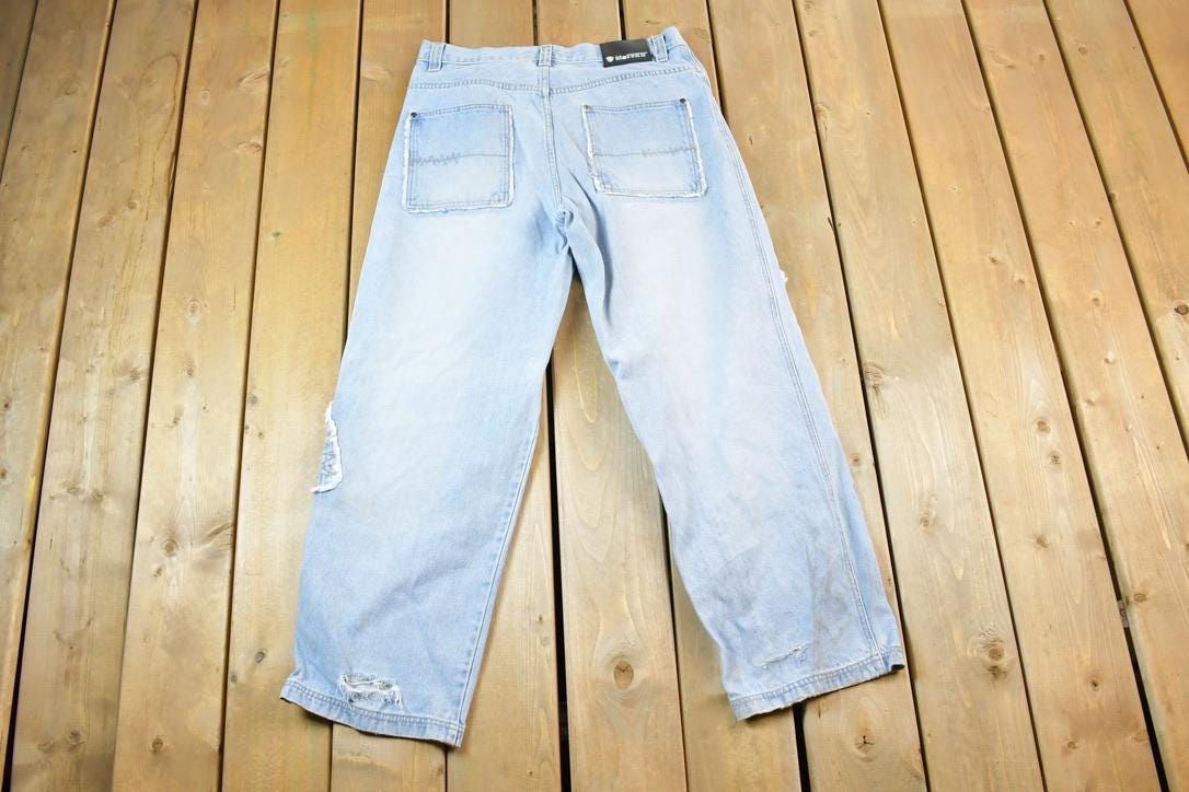 Vintage 1990s Moffat Patchwork Hip Hop Denim Jeans Size 32 x 32