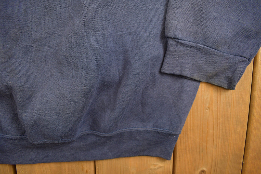 Vintage 1990s Navy Franklin Sports Blank Crewneck Sweatshirt