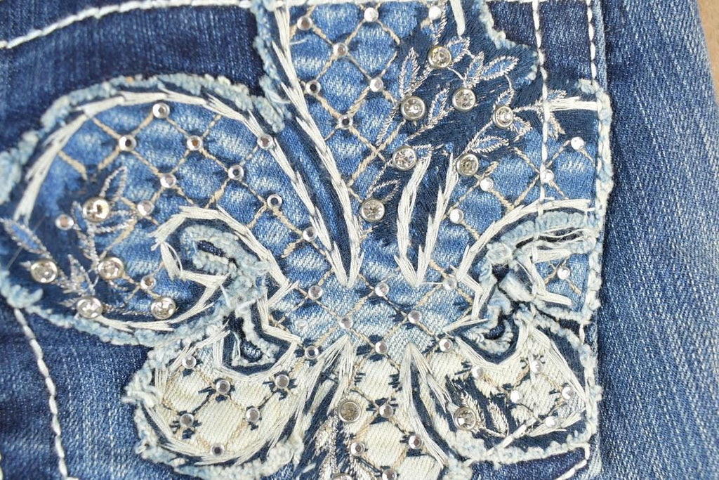 Vintage Y2K Miss Me Bedazzled Low Rise Jeans Size 26x31
