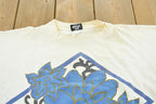 Vintage 1990s Body Wrappers Blue Flower T-Shirt Mens XL