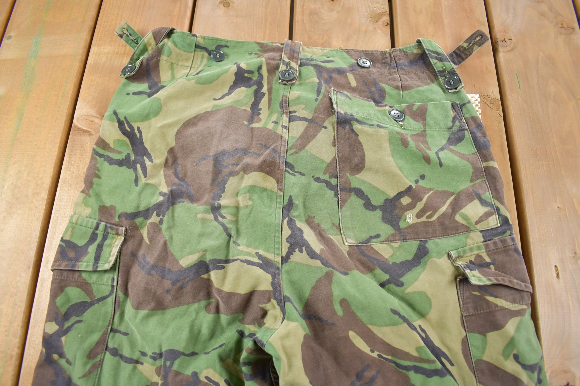 Vintage 1980s Army Woodland Military Camouflage Cargo Pants Size 31 x 30